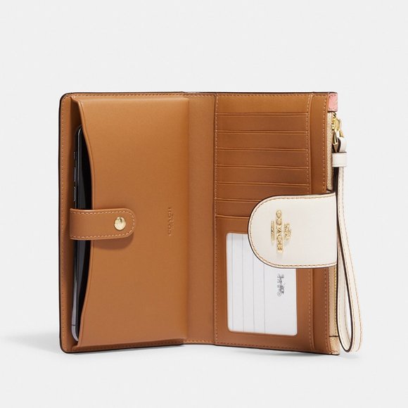 🌸🌿 Tech Wallet In Signature Canvas With Floral Cluster Print - Picture 3 of 9